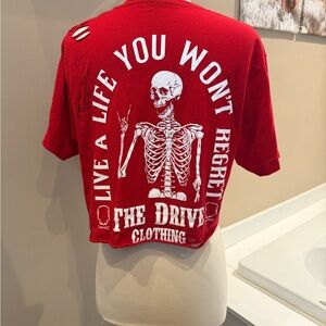 The Drive Clothing Red Graphic Crop Top - Live a Life You Won't Regret